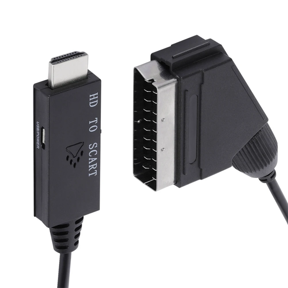 HDMI-kompatybilny z konwerterem Scart wejście do Audio wideo wyjściowego Scart kompatybilny z HDMI Adapter do kabla niskim zużyciu energii