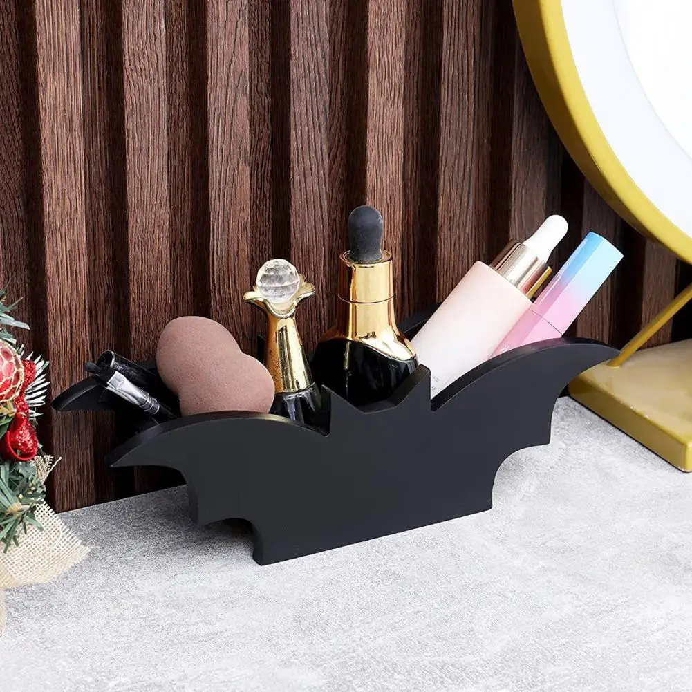 Gothic Storage Box Bat-shaped Storage Box Bat Shape Tray Elegant Makeup Organizer For Bathroom Halloween Party Decoration