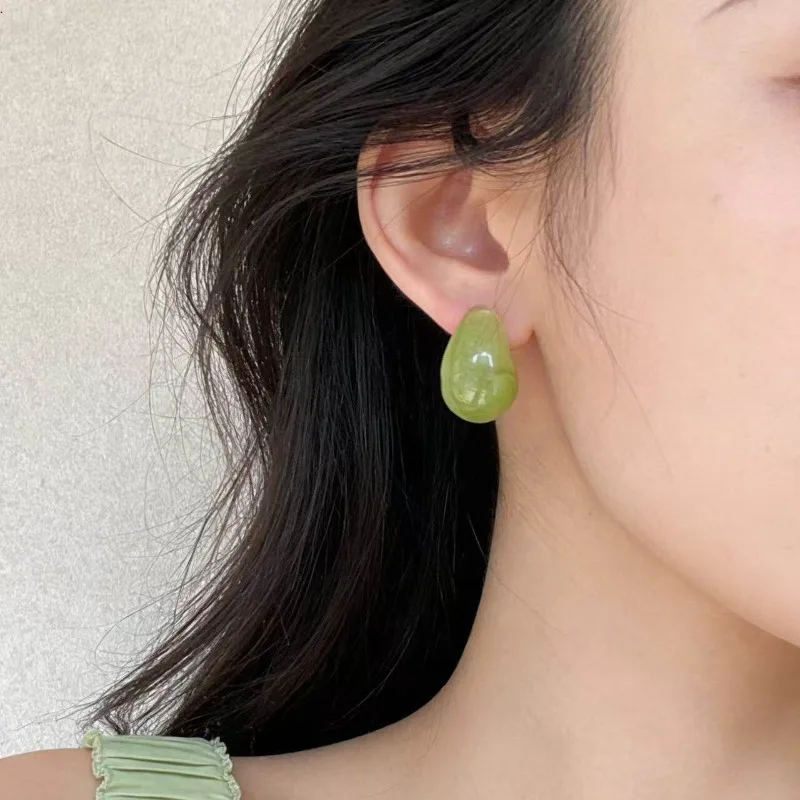 

Color Spring and Summer Fresh Jelly Stud Earrings Square and Round Face Sweet Earrings Versatile Premium Earrings Women