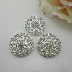 (BT78 20 mm) 5 stuks sprankelende ronde metalen knopversiering schacht voor kledingaccessoire