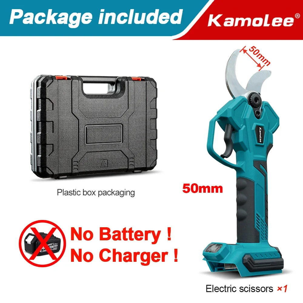 Kamolee 50Mm Borstelloze Draadloze Elektrische Schaar Snoeischaar Snoeischaar Efficiënte Fruitboom Bonsai Snoeien Branche Snijder