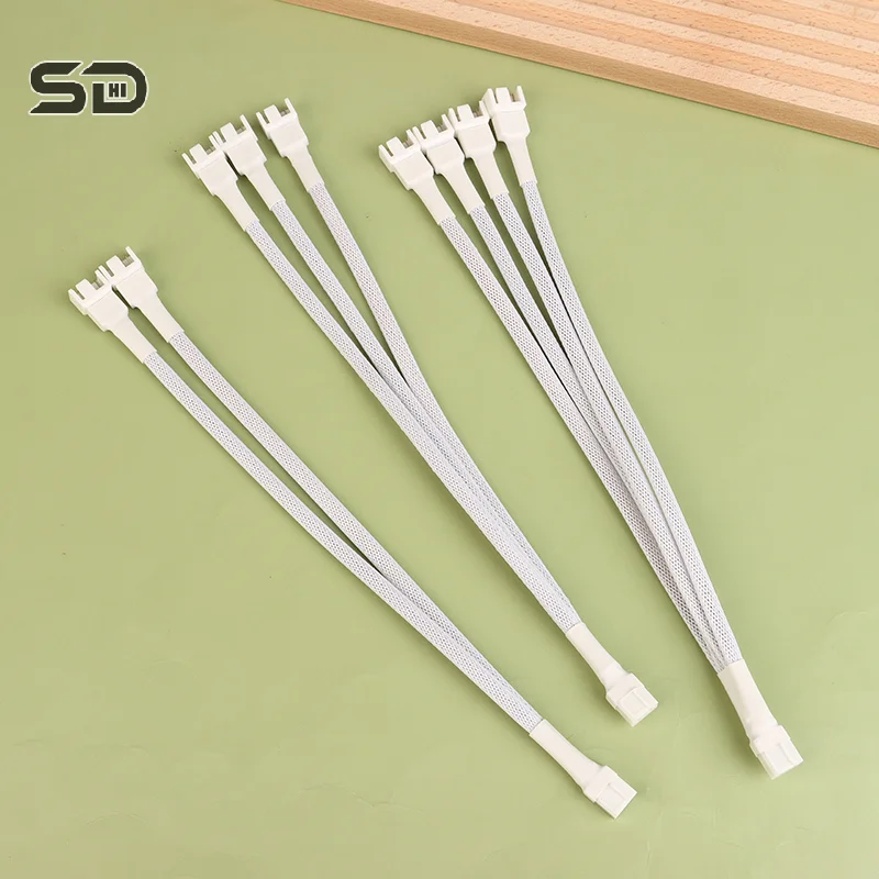 70 Degree 4 Pin 1 To 1/2/3/4 Motherboard CPU Fan Computer Case Fan Extension Adapter Cable PWM Female To 4 Pin Splitter Cable