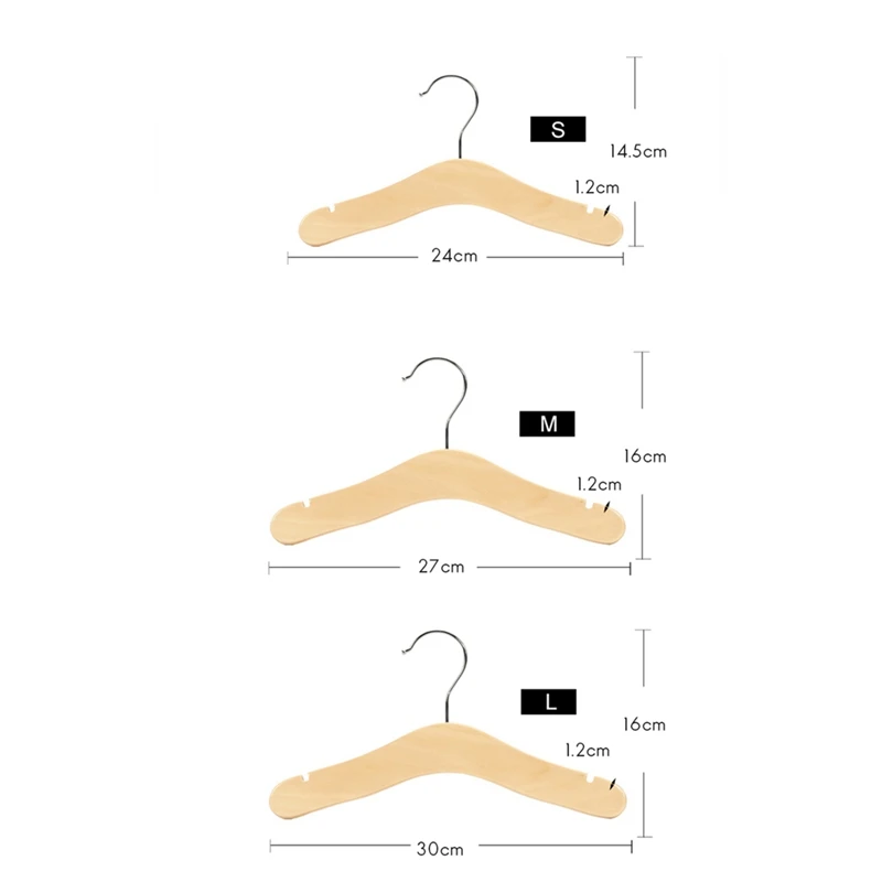 Wooden Baby Hangers,Kids Hangers,Notched Shoulder Design For Children Clothes,Decoration Hanger,40 Pack,Small