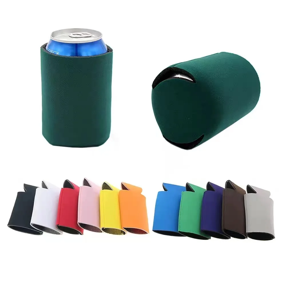 Diy RPET Custom Logo Blank Can Beer Holder for Cooler Cold Pack Assorted Color Heat Transfer Sublimation Insulator Drink Bottle