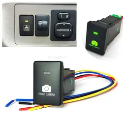 Car 12V Green LED Light Front Camera Push Button Switch Retrofit switch Accessories For Toyota Camry Prius Corolla PRADO RAV4