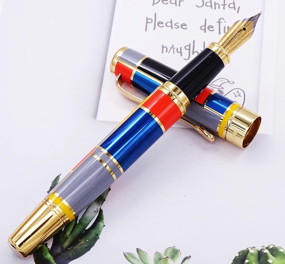 Hero 767 Fountain Pen with Golden Trim  Fashion Colored  Ink Pen Iridium Medium Nib Great for Gift Graduate Business Office