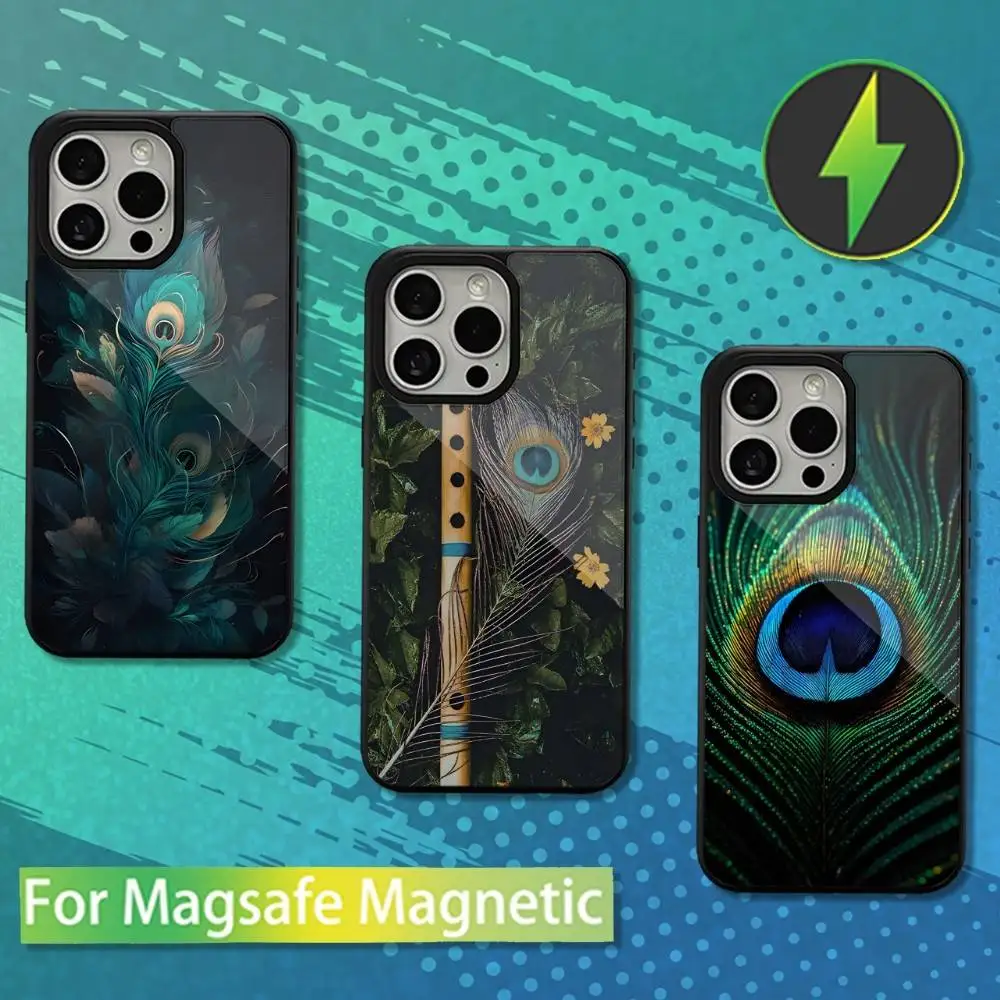 

Feathers Art Peacock Phone Case For iPhone 16,17,15,14,13,12,11,Pro,Max,Plus,Mini,Magsafe,Magnetic Wireless Charging Case