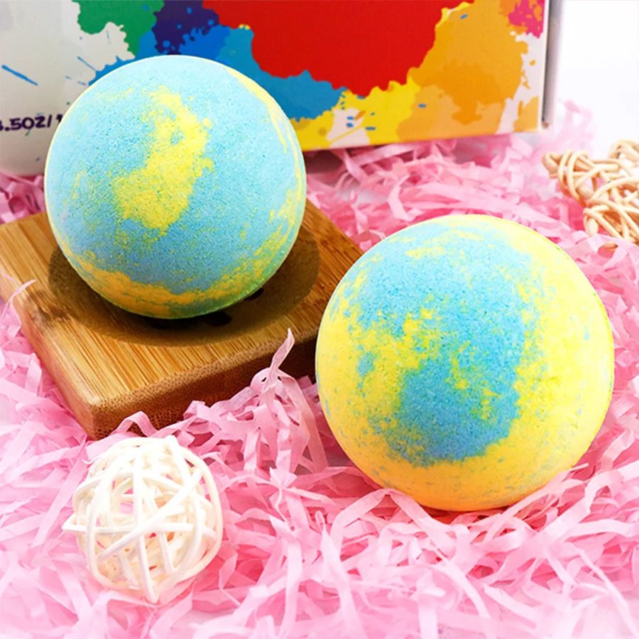 6pcs Bath Salt Bombs Ball with toy Dry Skin Moisturizing Exfoliating Soaking Bath Salt With Essential Oil Fizzy Balls For Bubble