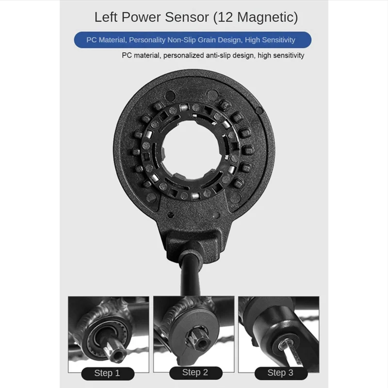 Capteur de puissance magnétique pour vélo électrique, capteur d'assistance à la pédale PAS F-12L 12 aimants pour les touristes Capteurs Hall Connecteur SM