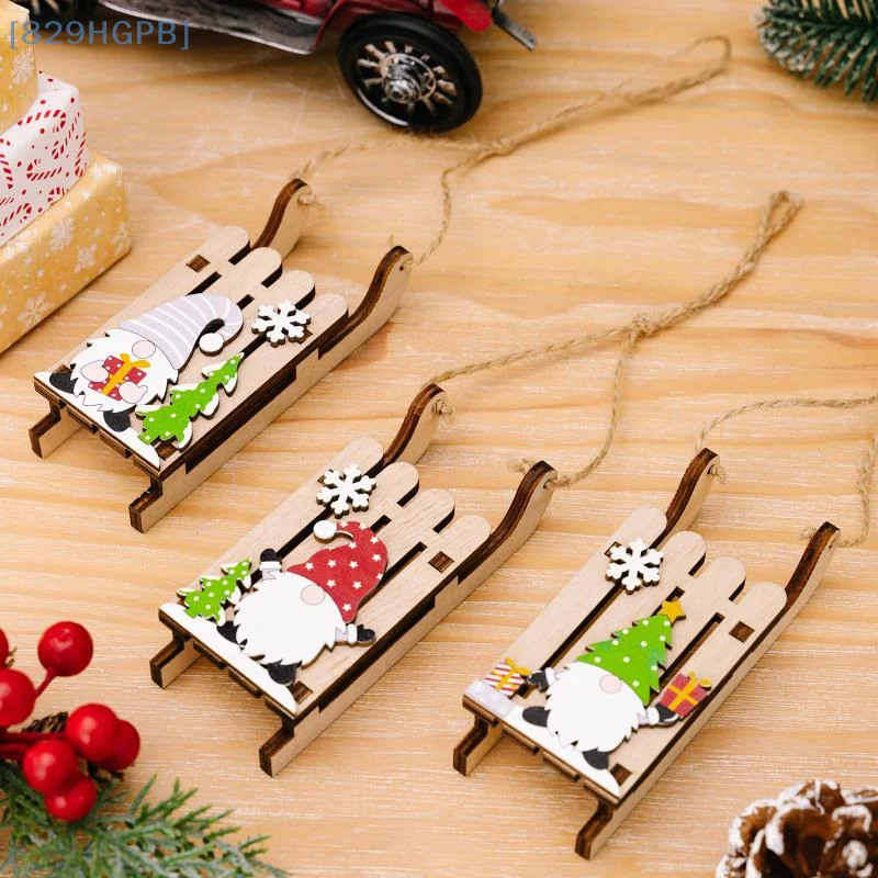 

Рождественская елка, подвесной декор, деревянные рождественские сани, украшение, деревянные гномы, подвеска для дома, офиса, вечеринки, сделай сам, рождественские украшения