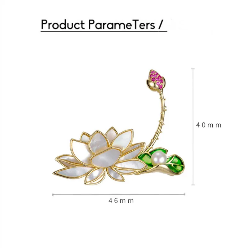Ajojewel Chinese Retro Lotus Ornament Brooch With Natural Freshwater Pearls Women Cheongsam Accessories Jewelry Luxury Gift
