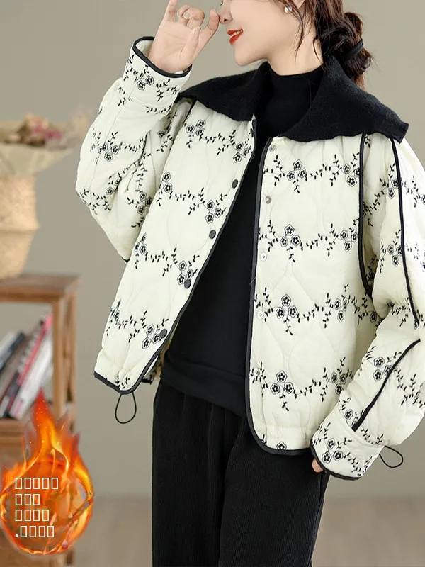 

Faionable ort Cotton Jaet Женская осенне-зимняя верхняя одежда Теплое хлопковое пальто Sli Свободный крой Long Sve