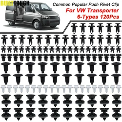 6 Sizes 120PCS Car Door Trim Panels Clips Auto Body Push Pin Rivet Interior Roof Carpet Retainer For VW Transporter T4 T5 T6