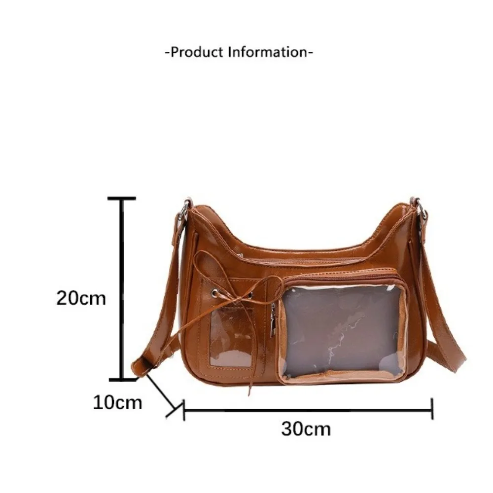 حقيبة كتف هاراجوكو Jk عادية لوليتا سعة كبيرة شفافة حقيبة Ita لتقوم بها بنفسك حقيبة يد على طراز الكلية Preppy للنساء #6