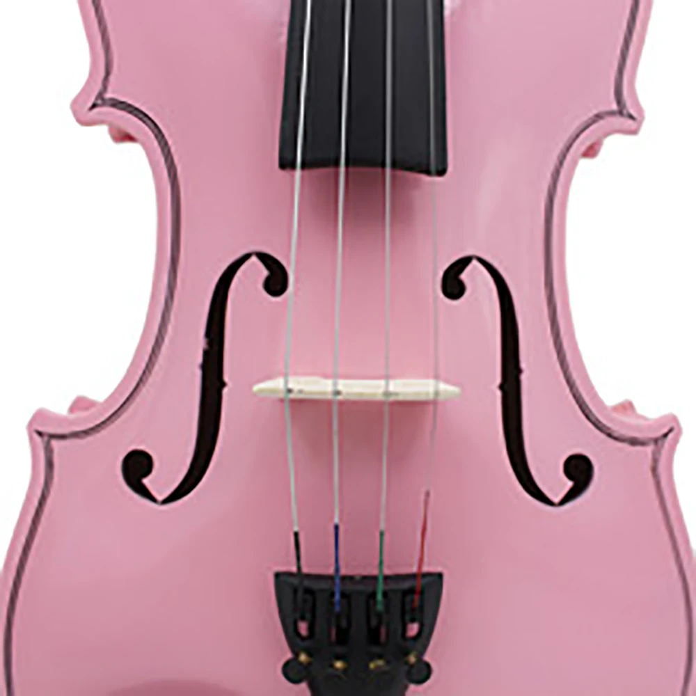 4/4 Beginners Pink Violin Maple Panel Violin with Case Bow Strings Shoulder Rest Parts Suitable Child Music Lesson Study