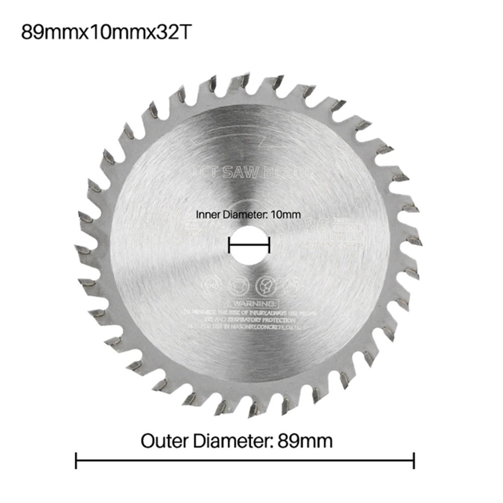 Imagem -03 - Circular Saw Blade Disc For Wood Cutting Tool Diâmetro 10 mm Angle Grinder Tct Woodworking Faça Você Mesmo 89 mm 10 mm