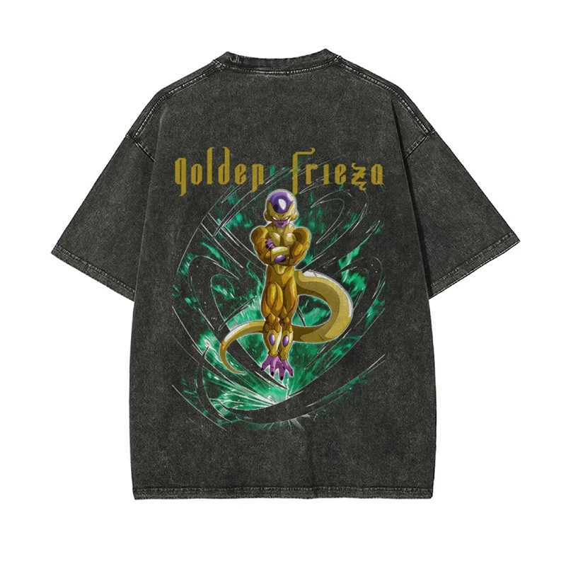 

Golden Frieza Anime Y2k Men Oversized T-shirt Short Sleeve Shirts Clothing Tops,Men CottonRetro Washed T-shirt