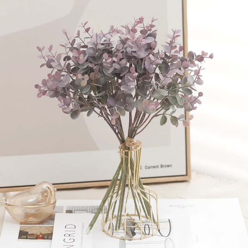 Künstliche Pflanzen, grüne Eukalyptusblatt-Vase für Zuhause, Hochzeit, Geburtstag, Party, Garten, Zimmer, gefälschte Blätter, Herzstück, DIY-Dekorationen