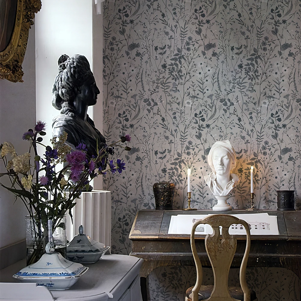 ورق حائط من كلوريد البولي فينيل الأخضر المزهر ، كلاسيكي ، عتيق ، مظلم ، أثاث ، ملصق خزانة ، مقاوم للماء ، حمام ، مطبخ ، ورق اتصال