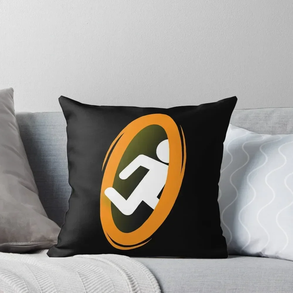 

Portal 2 Video Game - Funny Orange Teleport Throw Throw Pillow Cushions For Sofa Couch Pillows pillow