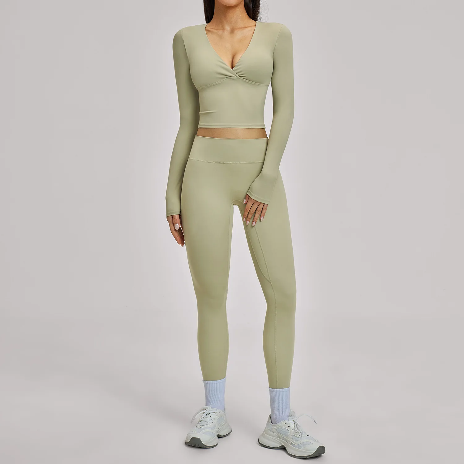 Maxdutti Long Sleeved Yoga Set, Sports Running Fitness Set, Versatile Casual Yoga Suit New Two Piece Set Women's Suit Ropa Mujer