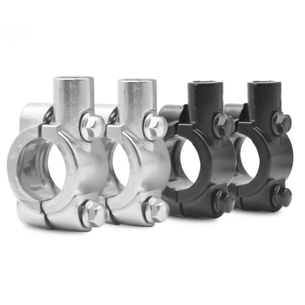 

Кронштейн зеркала заднего вида для мотоцикла и зажим, черный материал ABS, быстрая установка, совместимая с большинством моделей мотоциклов