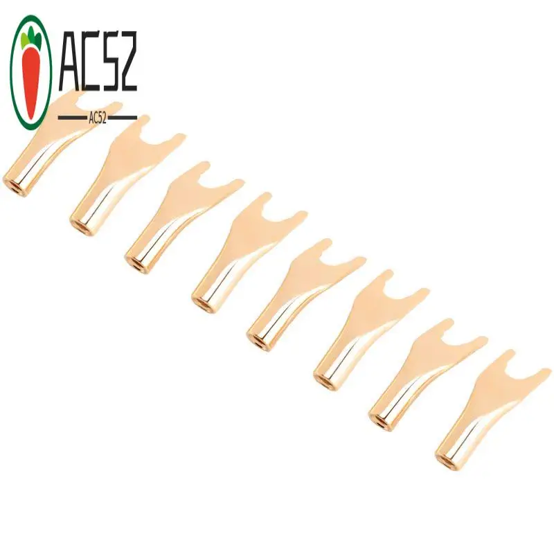AC52-8PCS HIFI Banana Y Spade U/Y Gold Plated Pure Copper Screw Fork Hifi Speaker Spade Connector Plugs Easy To Use Copper