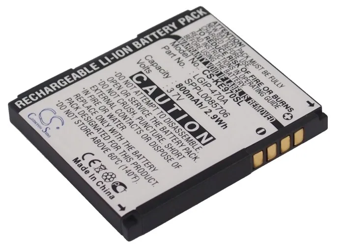 Cameron Sino batería de 800mAh LGIP-470A para LG GD330,KE70,KE970,KE970U,KF600,KF750,KG270,KG70,KG70c,KU970,LF755, LX570,U970