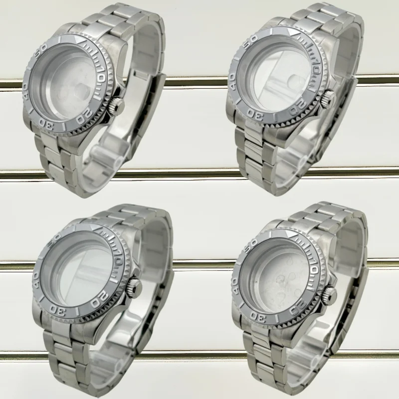 

Silver 40mm Sapphire Glass Case Strap Modification Accessories for Seko Yacht-Master Submarine NH70/38/35 Movement Ceramic Ring