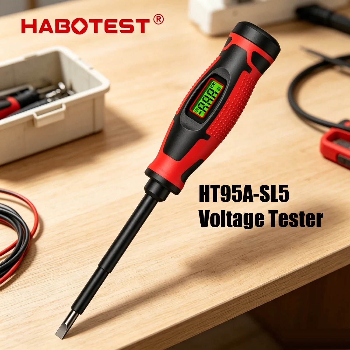HABOTEST HT95ASL5 Digital Voltage Tester Screwdriver AC Non-Contact NCV Detector Electric Test Pen Smart Chip Electrical Tool