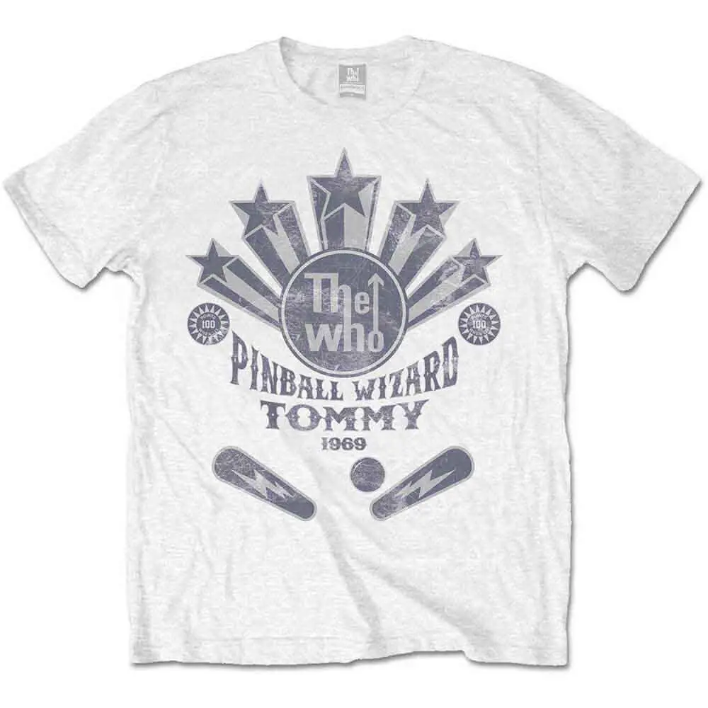 Белая футболка The Who Pinball Wizard Flippers