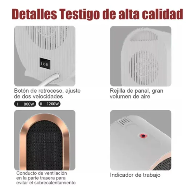 Novo mini portátil de 1200 W com 2 configurações