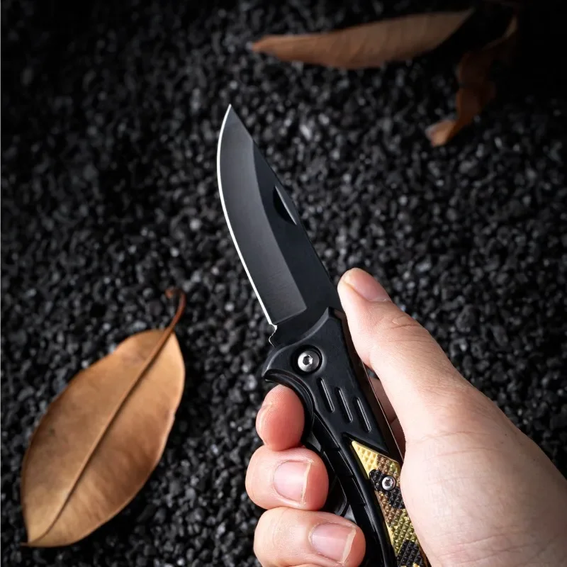 New Outdoor Folding Knife Multi-functional Self-Defense Camping Knife Stainless Steel Home Daily Use Peeling Fruit Knife Tools