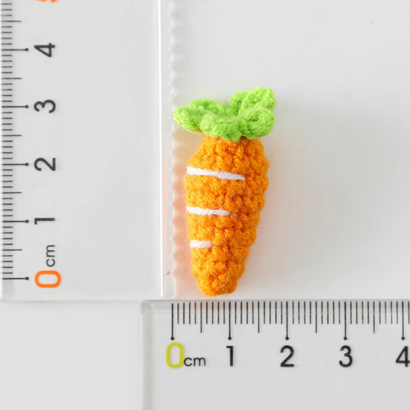 4PCS Handmade Knitted Hooked Carrot Accessories Wool Flower Bouquet Clothing Shoes Hats