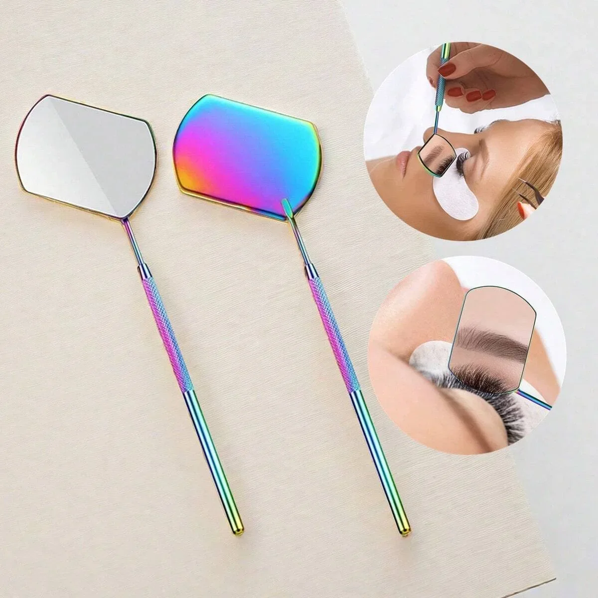 Eyelash Mirror Large Long Handle Mirror For Checking False Eyelashes Extension Beauty Makeup Tool
