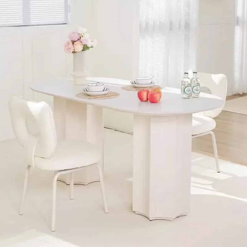 Design Sweet Dining Table White Oval Salon Elegant Dining Table Modern Minimalist Waterproof Mesa De Comedor Home Furniture