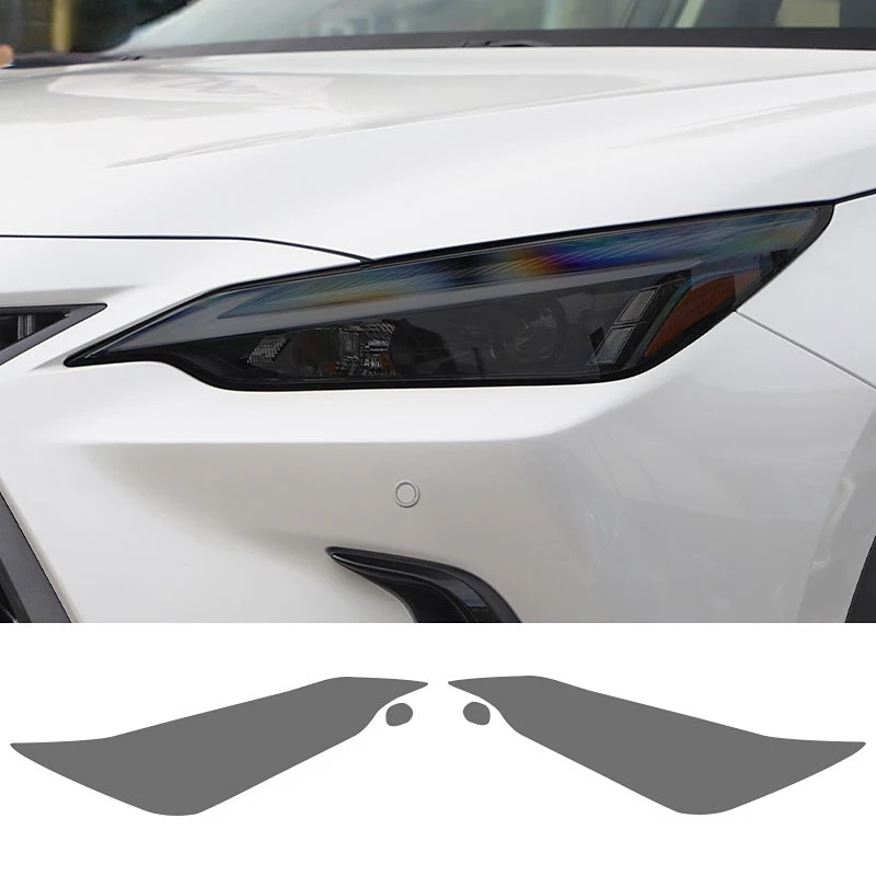 

2 Pcs Car Headlight Protective Film Front Light Transparent Smoke Black TPU Sticker For Lexus NX 2022 350h 450h 250 Accessories