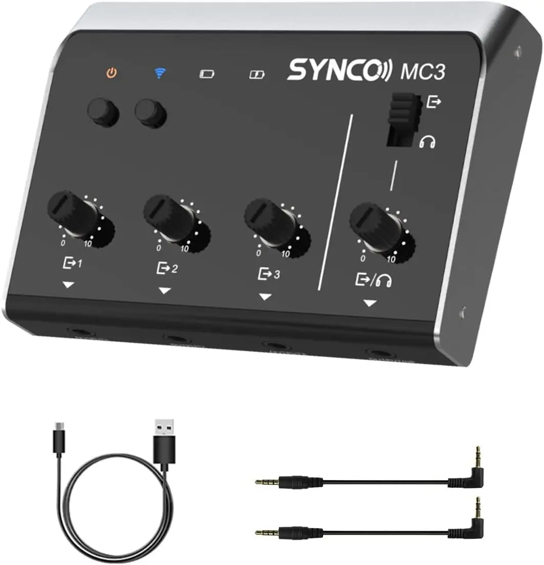 

SYNCO Audio Mixer 4-Channel Portable Stereo Line Mixer for Microphones Smartphones Tablets Mini Earphone Splitter