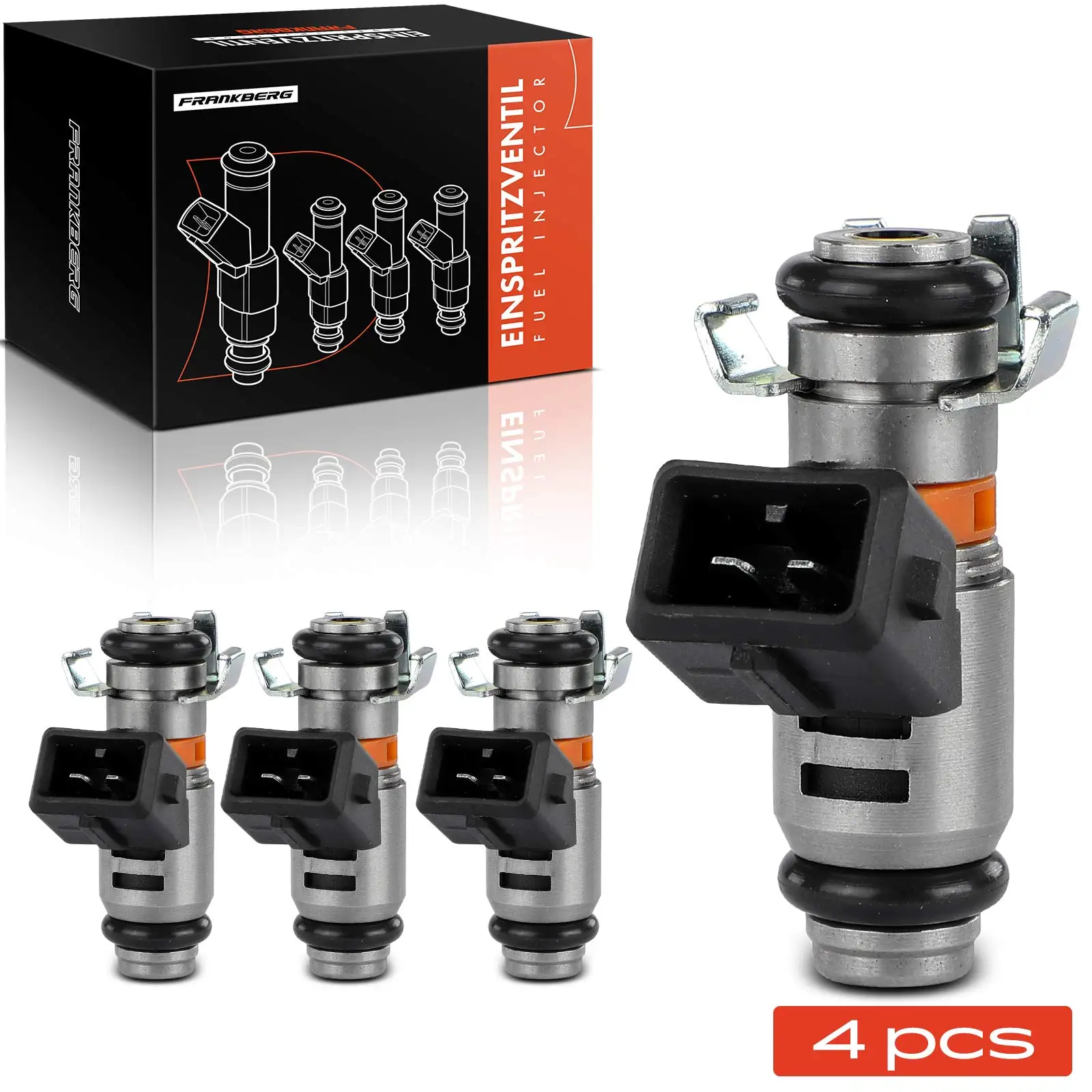 Frankberg 4x Brandstofinjector nozzle voor Ford KA Street KA 1.6L 2001-2008 FJ1323 M2N1U9F593JA 2N1U9F593JA 114958
