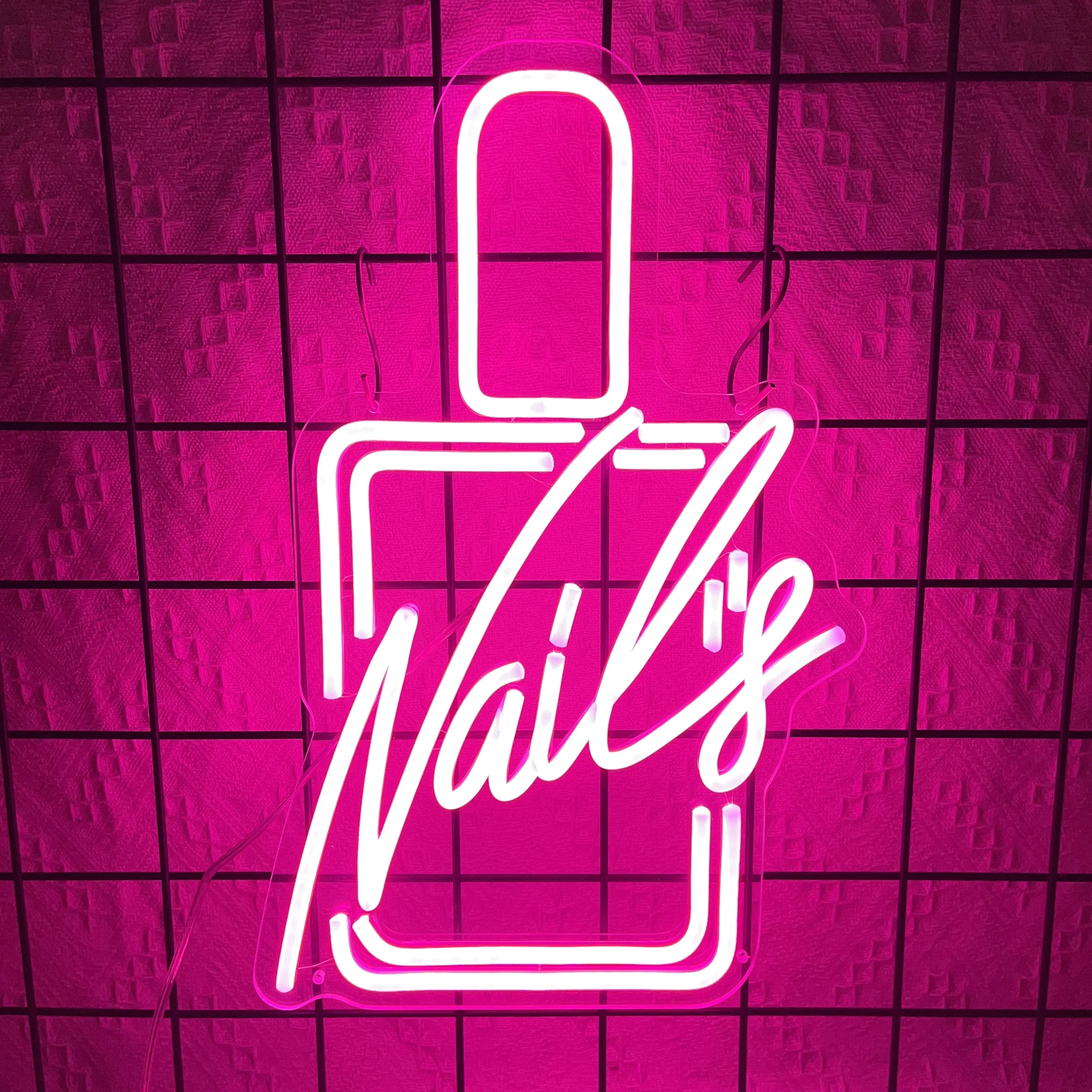 Nails Neon Signs Manicure LED Logo Lights Nail Polish Light Up for Wall Decor Bedroom Beauty Room Girl Room Salon Support Custom