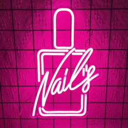 Nails Neon Signs Manicure LED Logo Lights Nail Polish Light Up for Wall Decor Bedroom Beauty Room Girl Room Salon Support Custom