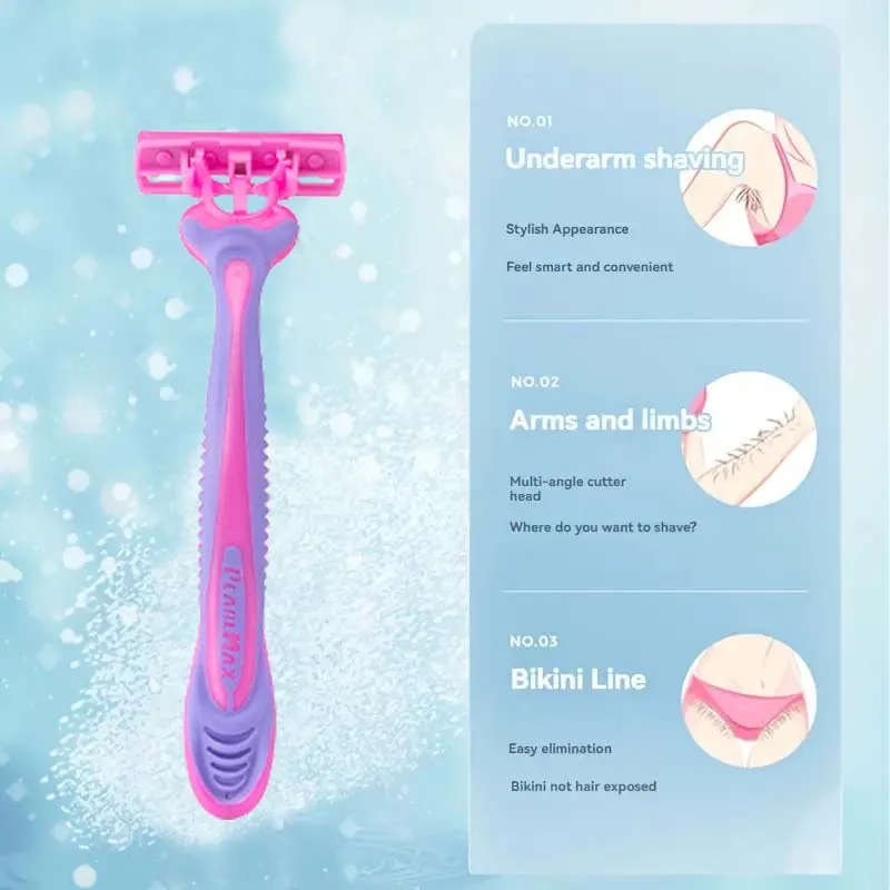 Женский аппарат для удаления волос из нержавеющей стали, удобная ручка, острое лезвие, безмасляный, подарок на фестиваль красоты.