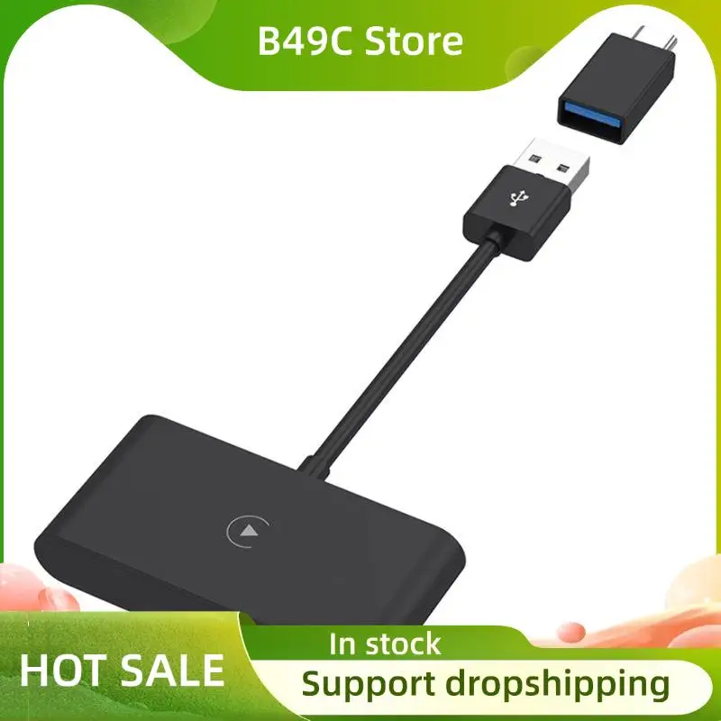B49C Wireless Carplay Adapter For Wired Forged Cars 2 In 1 Wireless Carplay Android Auto Adapter Carplay AI Box Auto Connect