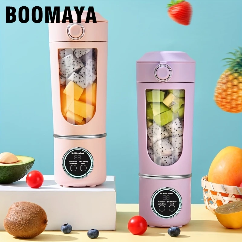 700ML Electric Wireless Digital Display Mixer Portable Juicer Fruit Smoothie Juice Cup Rechargeable Smoothie Juicer 12 Blade