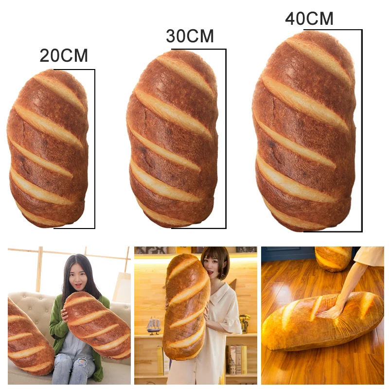 Bread Design Plush Throw Cushion Soft Washable Removable Pillow Kids Room Gift Stuffed Toy Home Decorative Poduszki Dekoracyjne