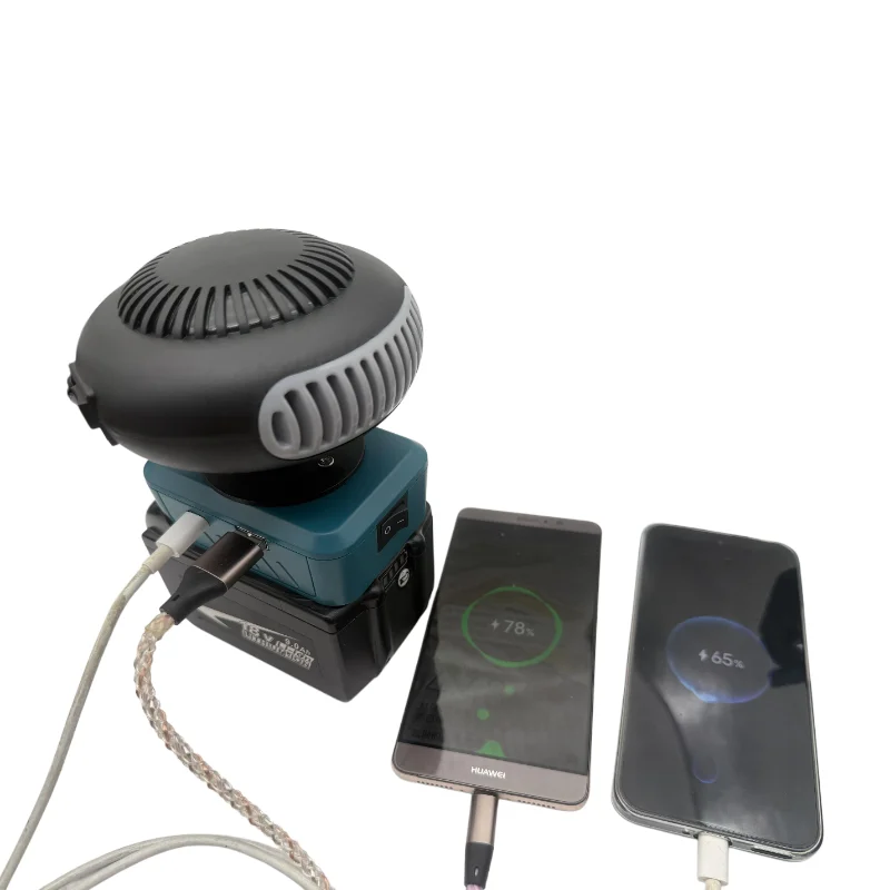 Peças de ferramentas elétricas portáteis, ventilador de ar quente elétrico de lítio, aquecedor de vento quente e frio, modo duplo para makita para bateria de íon-lítio bosch