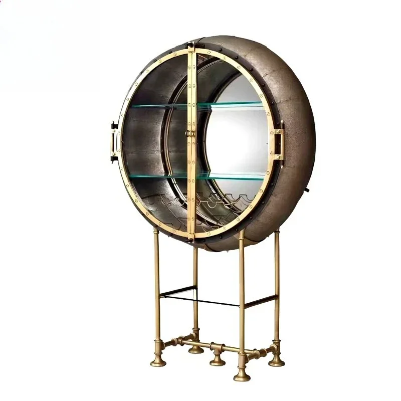 Light Luxury High-grade Stainless Ste El Porthole  Wi Ne Ca Binet, Luxury Ho Me H Ome Desi Gner High-end Floor-to-ceiling
