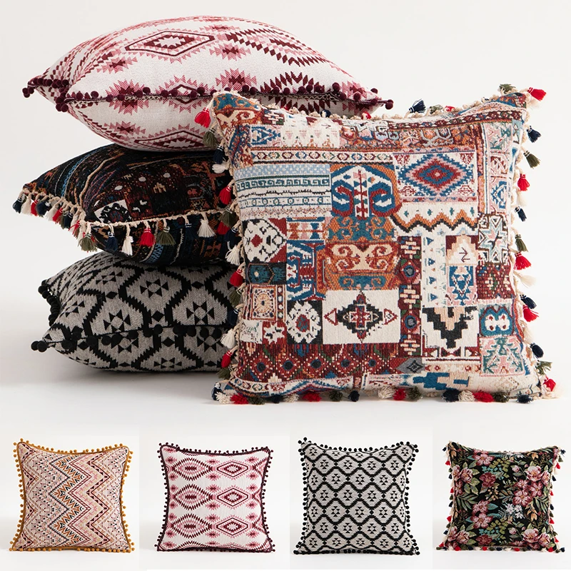 

Moroccan Flower Ball Geometric Pillow Cushion Pillowcase Sofa Pillow Cover Home Living Room Bed Decoration 45x45cm