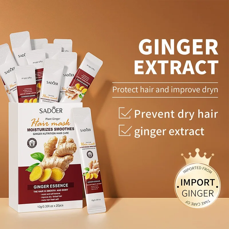 Best Price SADOER Ginger Hair Mask To Improve Frizzy Soft Smooth Portable Strip