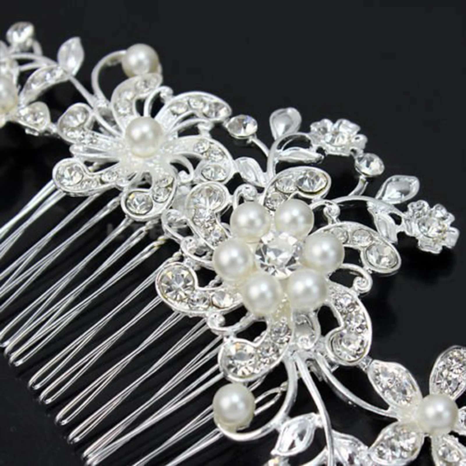 Crystal Flower Wedding Hair Pins Rhinestone Exquisite Hair Styling Accessories for Lover Family Friend and Coworkers